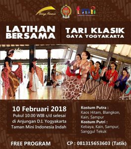 Joged Mataraman Latihan Tari Klasik Gaya Yogyakarta